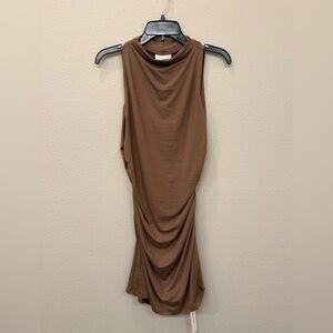 NWT Reformation Jana Knit Dress in Nutty Brown - size Large - $128 MSRP